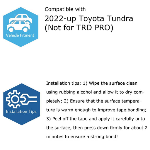 Matte Black Finish 3D Raised Tailgate Letter Pieces For 2022-up Toyota Tundra