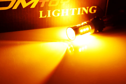 12V Amber 3156/3157 LED Bulbs w/ 2 Load Resistors For Car Turn Signal/DRL Lights