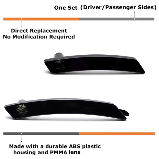 4pc Set Smoked Lens Wheel Arch Side Marker Lamps For 2007-13/14 Gen2 MINI Cooper