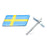 Sweden Flag Emblem Badge w/Grille Mesh Mount Toggle Bolt Anchor For Volvo Saab
