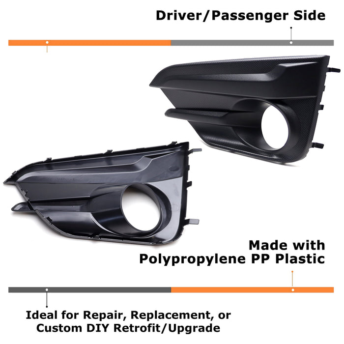 Driver/Passenger Side OE-Spec Fog Lamp Bezel Covers For Subaru 2017-2019 Impreza