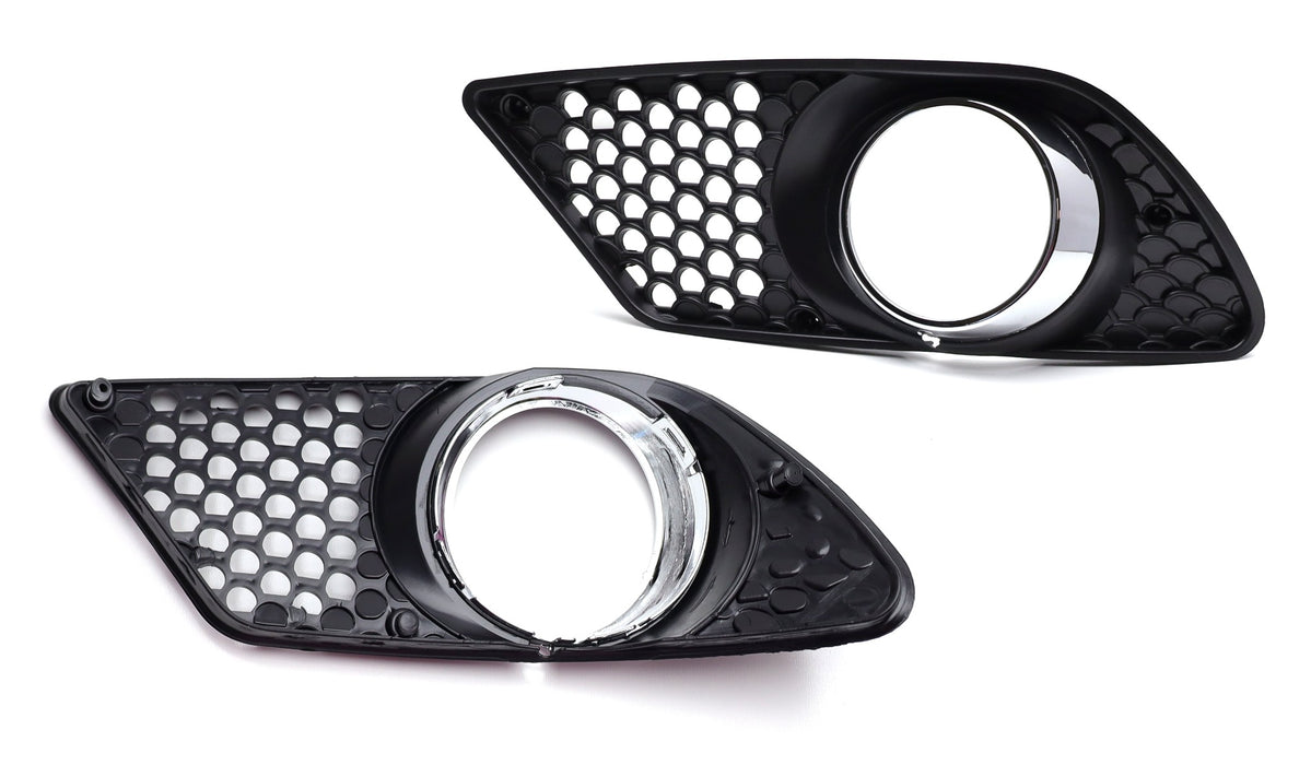 Led Cover Bezel L/R Fog Lamp Bezel Covers w/Chrome Opening Trims For 08-10 Mercedes W2 ...