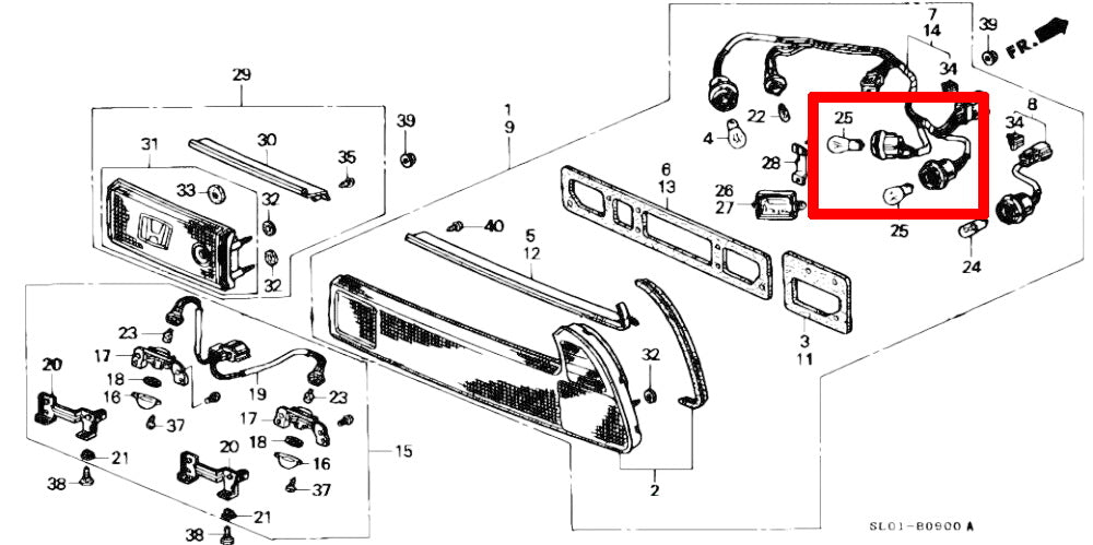 1156 P21W HP4730 Combination Socket For Acura Honda Toyota Nissan, etc Tail Lamp