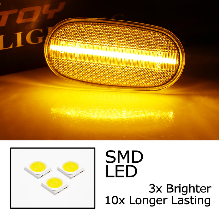 Clear Lens Amber LED Fende Side Markers For JDM Pajero 2d, Australia Triton L200
