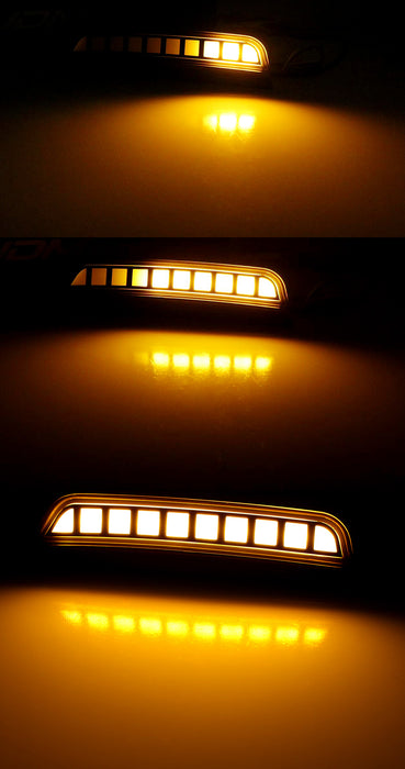 Smoked White Side Markers w/ Amber Sequential Blink For Jeep 21+ Grand Cherokee