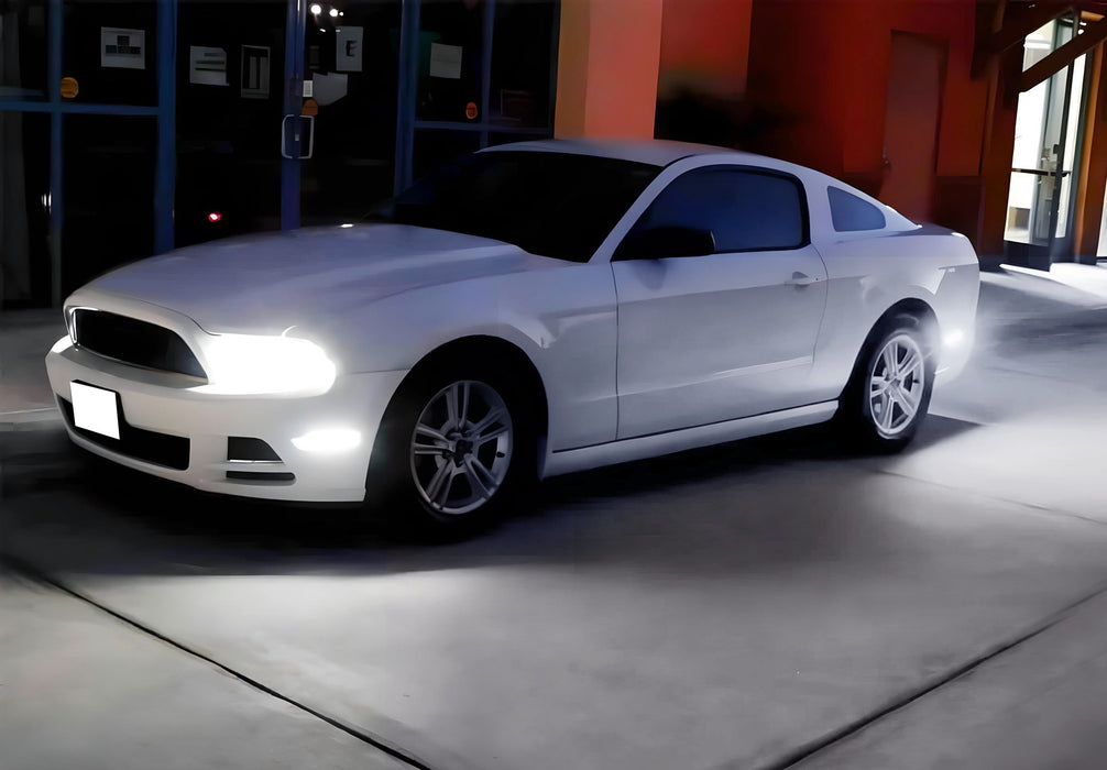 Smoked Lens White Full Strip LED Rear Side Marker Lamps For 2010-14 Ford Mustang