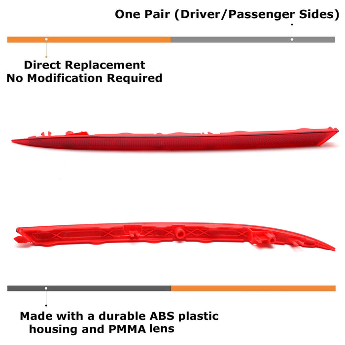 LH RH OE-Spec Red Rear Bumper Reflector Lens Replacements For Kia 2021-2024 K5