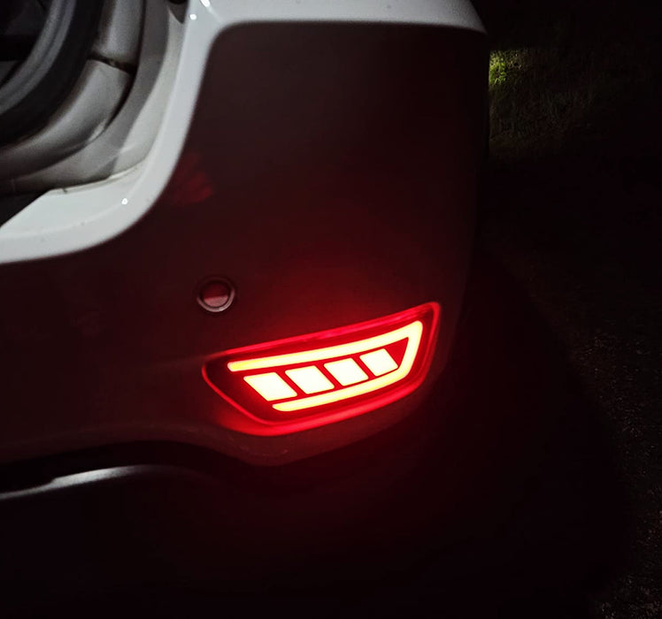 Dark Red Lens Full LED Rear Bumper Reflector Lights For Jeep WK2 Grand Cherokee