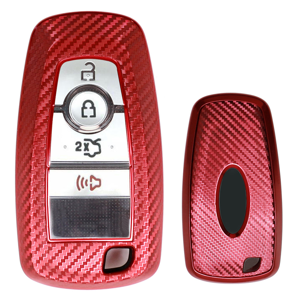 Custodia Morbida In TPU Per Portachiavi Ford (5 Pulsanti) - Protezione 360° Per Escape, Explorer, F-150 E Altri - Colore Rosso
