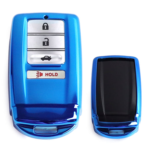 Blue TPU KeyFob Protective Case w/Face Panel Cover For Acura ILX RLX TLX RDX MDX
