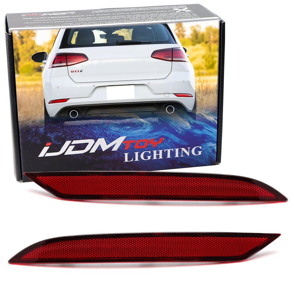 LH RH OE-Spec Rear Bumper Reflector Lens Replacement For VW 2017-21 MK7 Golf GTI