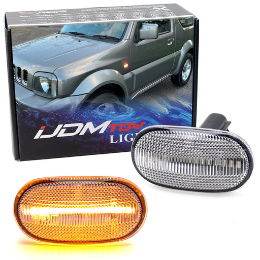 Clear Lens Sequential Blink LED Side Markers For JDM Suzuki 2005-12, 18-up Jimny
