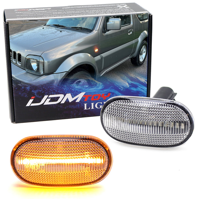 Clear Lens Sequential Blink LED Side Markers For JDM Suzuki 2005-12, 18-up Jimny