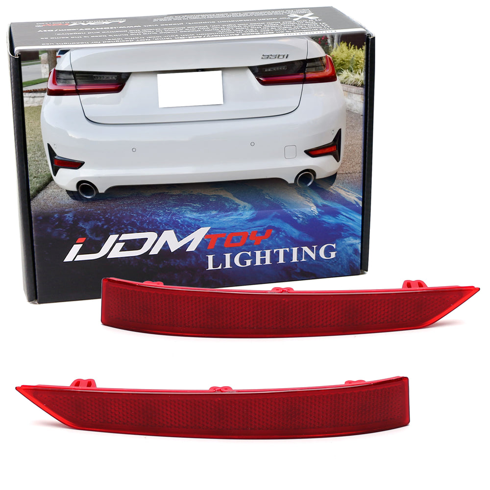 OE-Spec LH RH Red Lens Rear Bumper Reflector For BMW 19-22 G20 3 Series Standard