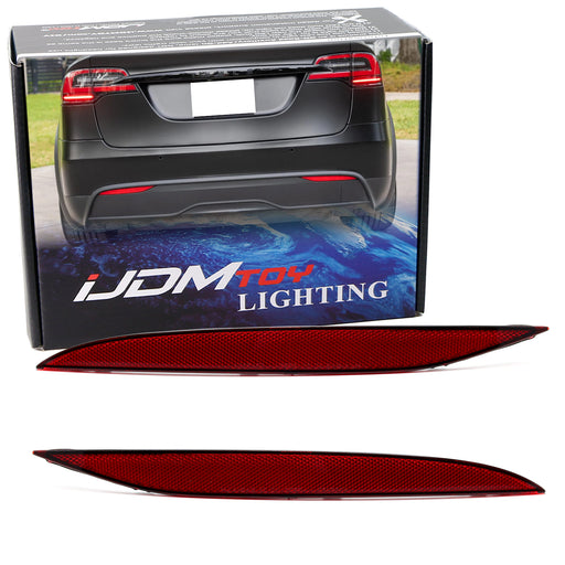 LH RH OE-Spec Rear Bumper Reflector Lens Replacements For Tesla 2015-up Model X