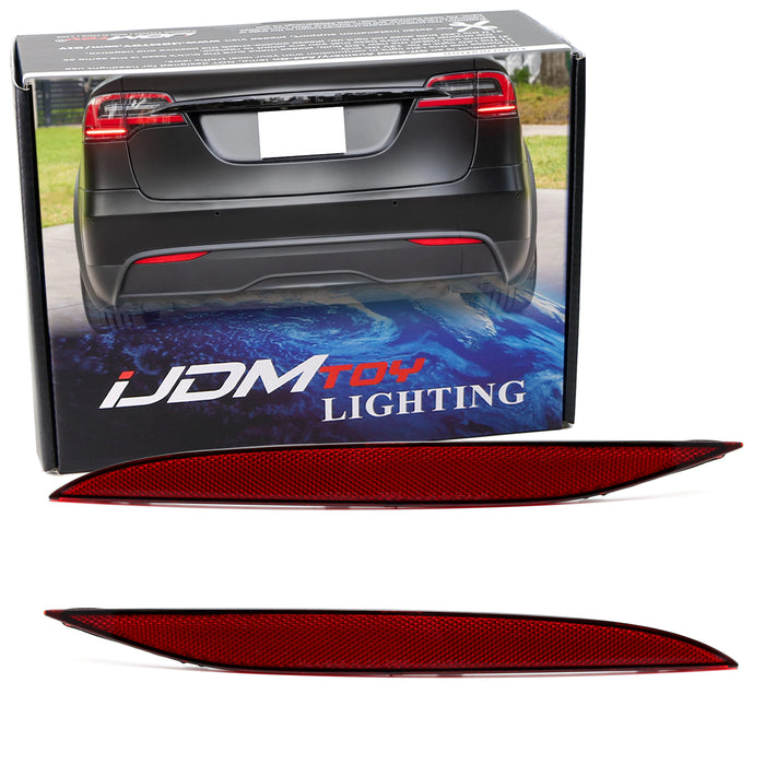 LH RH OE-Spec Rear Bumper Reflector Lens Replacements For Tesla 2015-up Model X