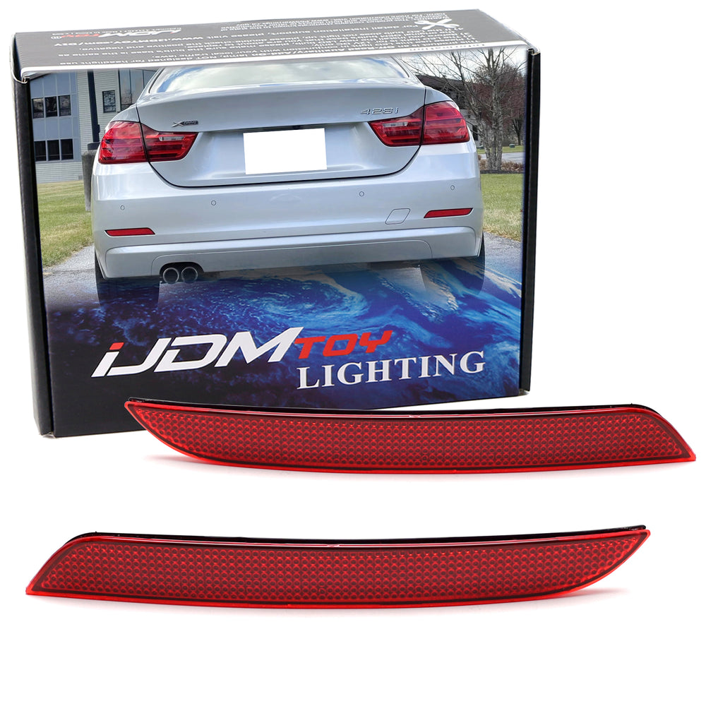 OE-Spec LH RH Red Lens Rear Bumper Reflectors For BMW F30 F32 3 4 Series PreLCI