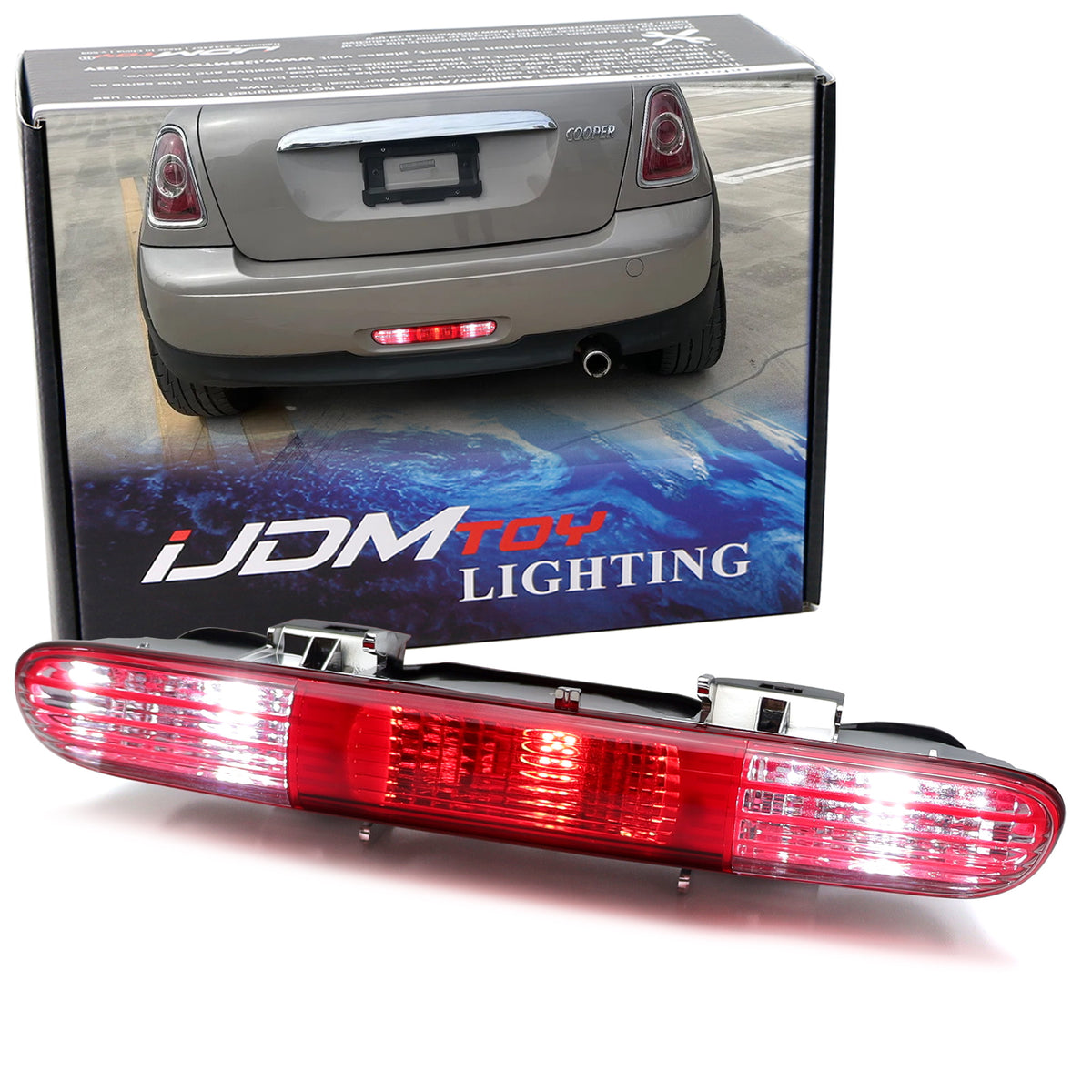 Mini Led Rear Fog Light OEM-Spec Red/Clear Lens Full LED Center Rear Fog Light For MINI R56 R5 ...