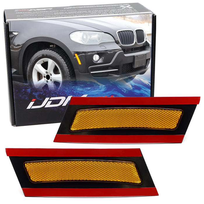 OE-Spec Amber Yellow Lens Front Bumper Side Markers For 07-10 BMW E70 X5 Pre-LCI
