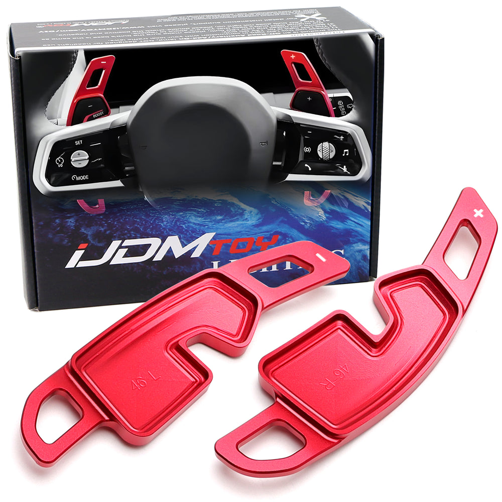 Red Aluminum Larger Paddle Shifter Extension For BMW G60 5 Series i5, G45 X3, X1