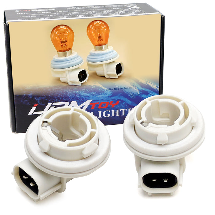 (2) 1156 Headlight Front Turn Signal Bulb Plug Adapter Sockets For Hyundai Kia