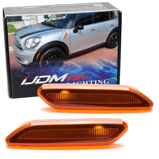 Amber Lens Front Fender Side Marker Lamp Housings For 11-16 MINI Cooper R60 R61