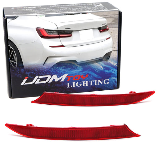 OE-Spec LH RH Red Lens Rear Bumper Reflector For BMW 19-22 G20 3 Series M-Sport