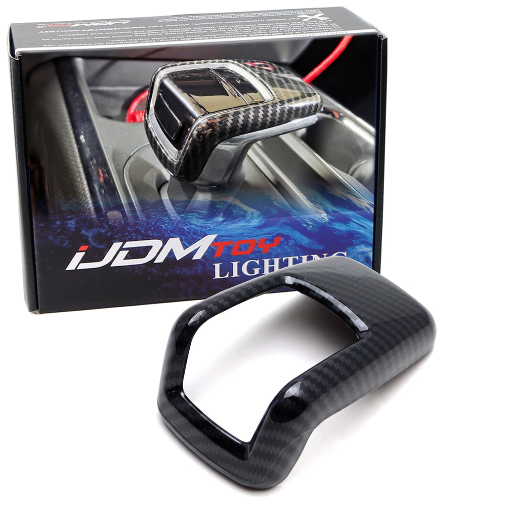 Gloss Black "Carbon Fiber" Pattern Shift Knob Cover For 2022-up Chevy Silverado