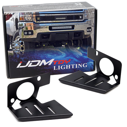 Fog Opening Dual LED Pod Light Mounts For Chevy 2007-14 Silverado 1500 2500 3500