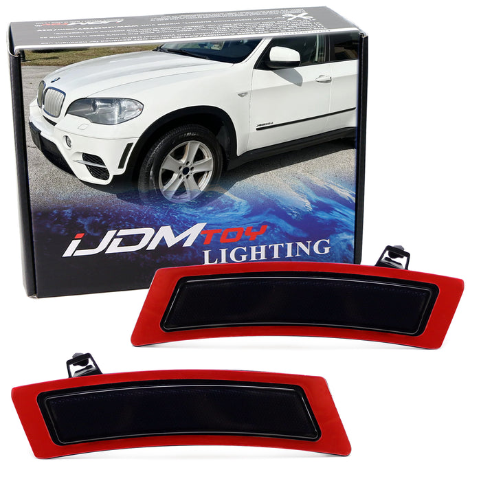 Euro Dark Smoked Lens Front Bumper Side Markers For 2011-13 BMW E70 X5 LCI Model