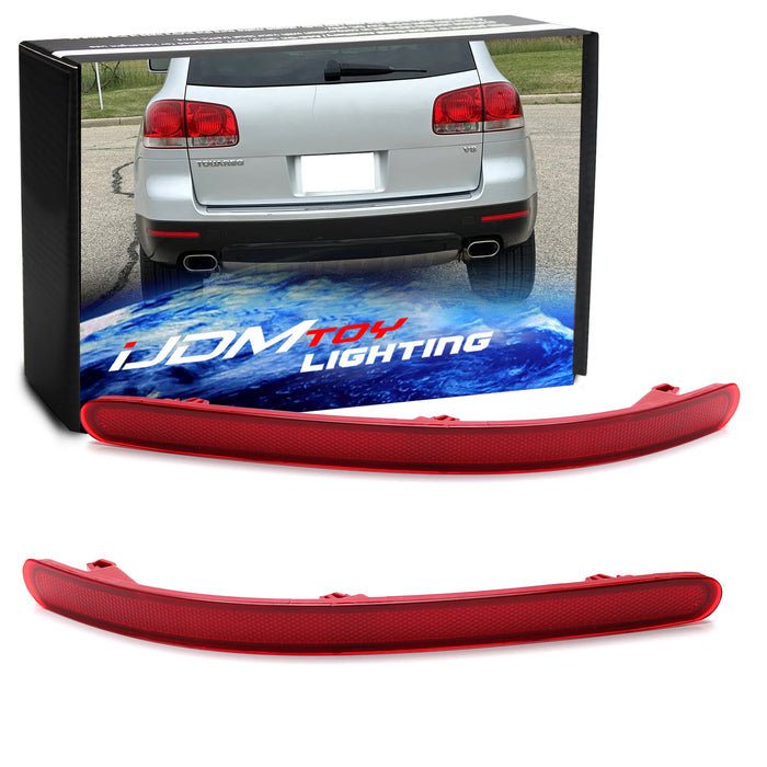 OE-Spec LH/RH Red Lens Rear Bumper Reflectors For 2004-10 Volkswagen VW Touareg