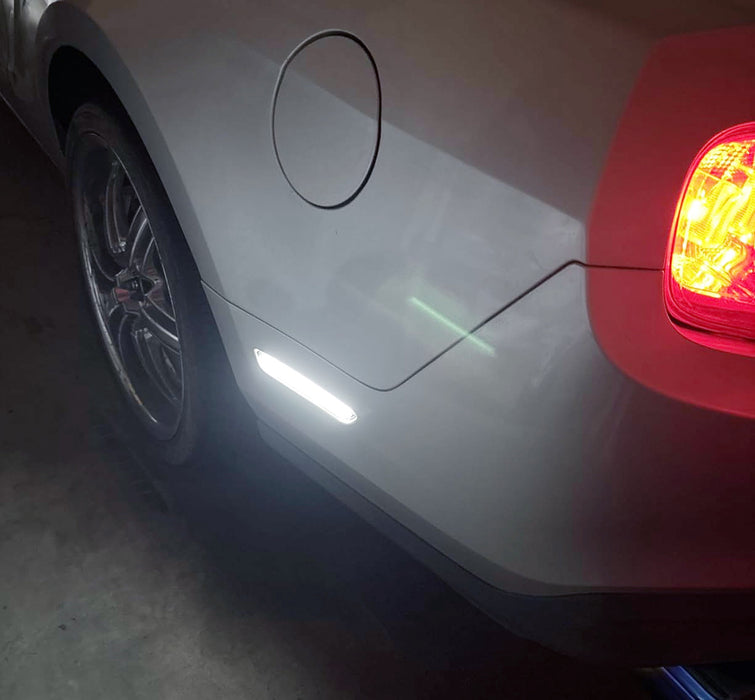 Smoked Lens White Full Strip LED Rear Side Marker Lamps For 2010-14 Ford Mustang