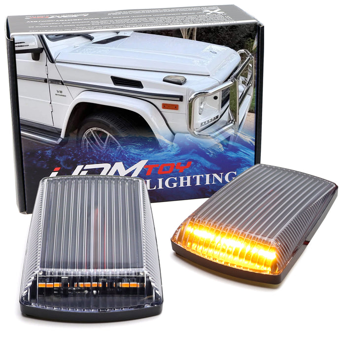 Clear Add-On Mansory Style Amber LED Turn Signal Indicators For MB W463 G-Class