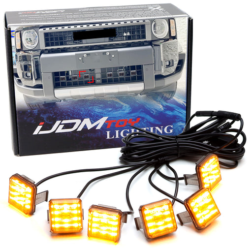 6pc Smoke Lens Amber LED Grille Lighting Kit For Toyota 2024+ Land Cruiser J250
