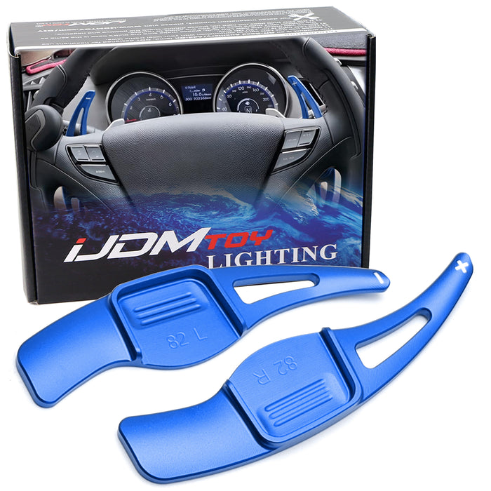 Sports Blue Aluminum Large Paddle Shifter Extension For Hyundai 2012-18 Veloster