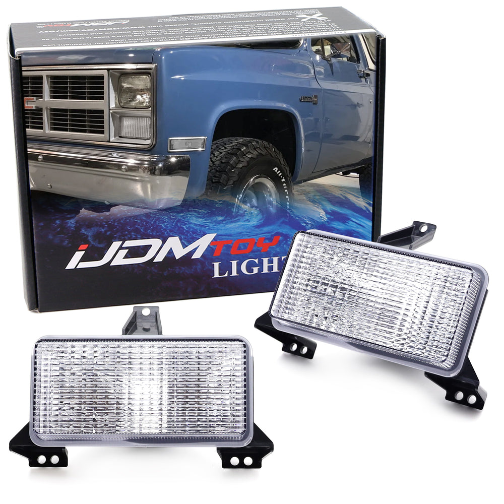 Chrome/Clear Lens Front Parking/Turn Signal Lights For Chevy/GMC C/K SUV Truck