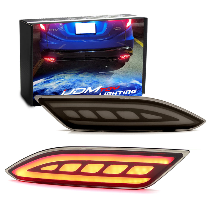 Full LED Smoke Bumper Reflector Lights For JDM Honda 2016-22 Vezel, also fit HRV