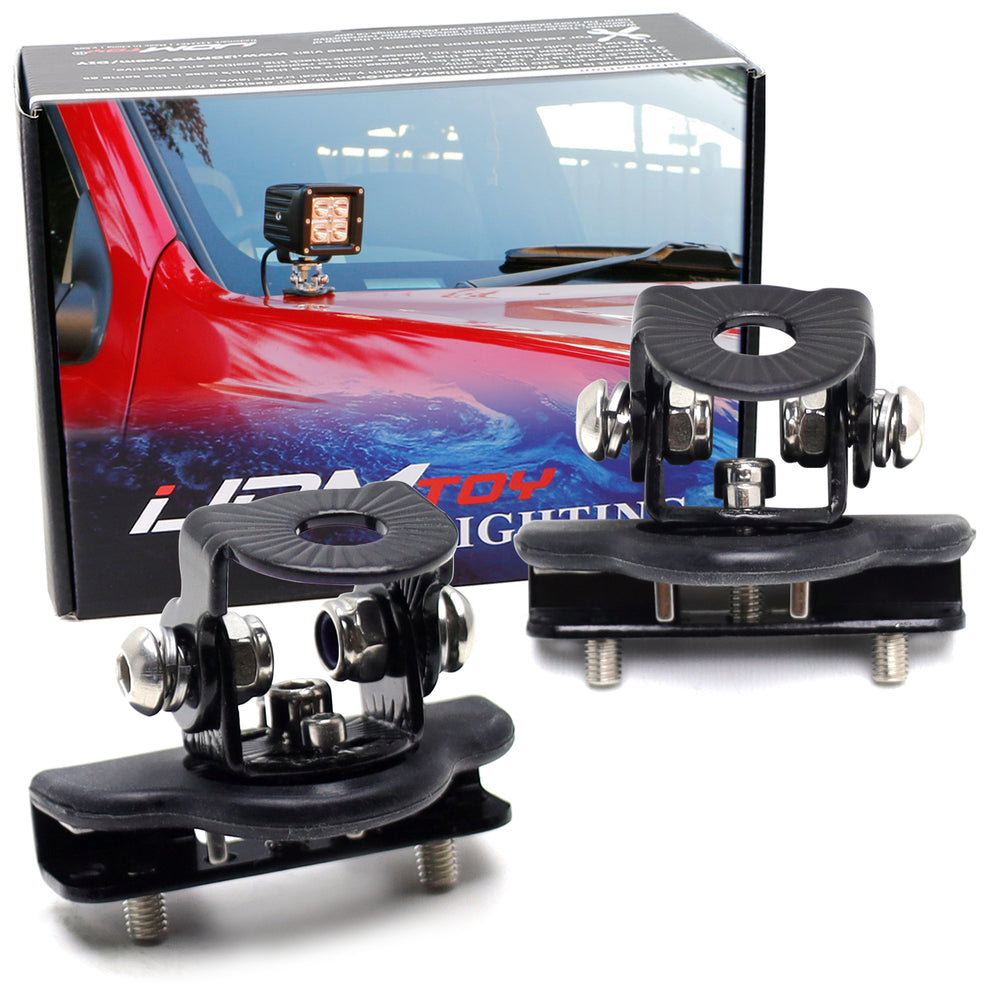 Universal Steel Hood Edge Clamp Mount A-Pillar LED Ditch Light Bracket Hardware