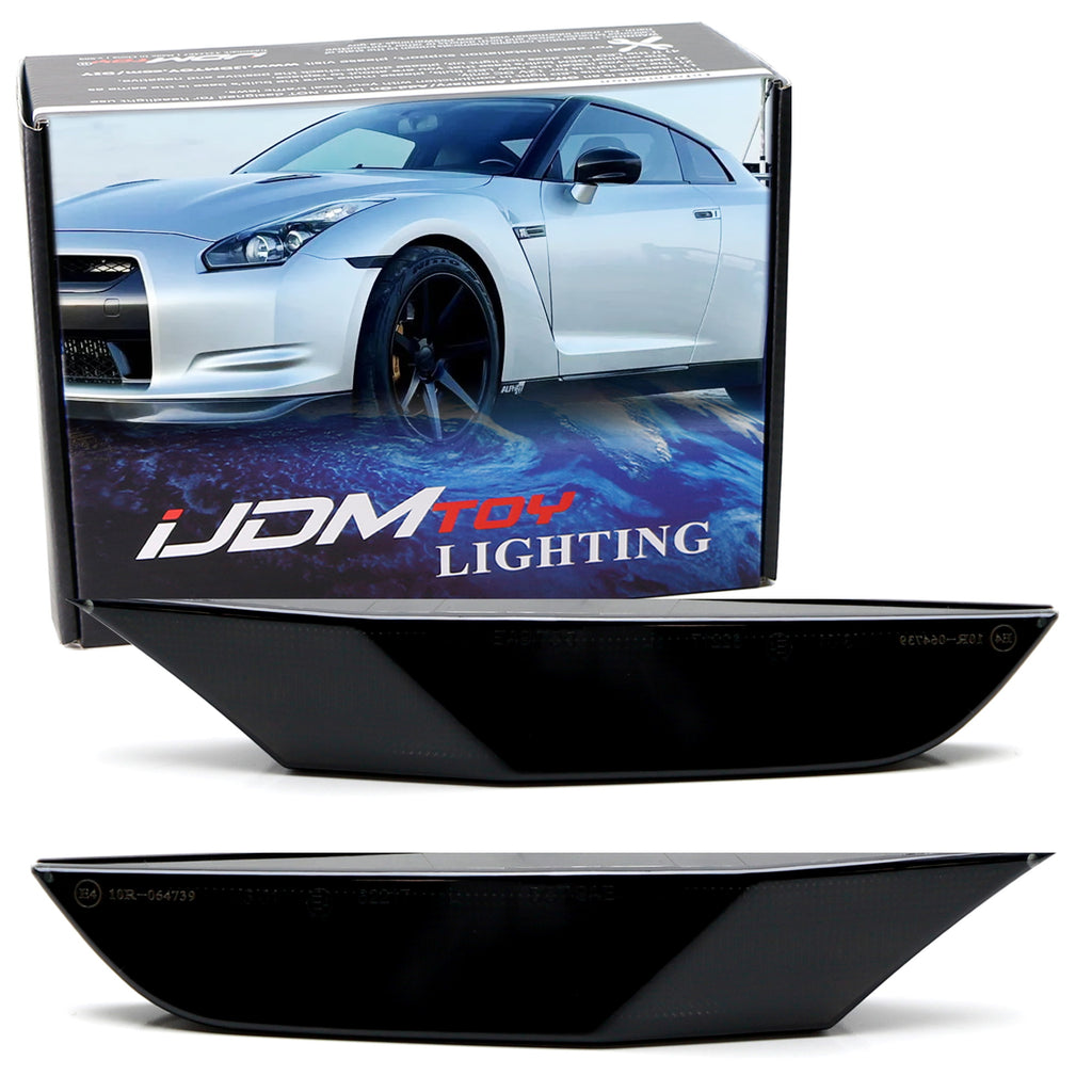 JDM Style Smoked Lens Front Side Marker Lamps Housings For 2007+