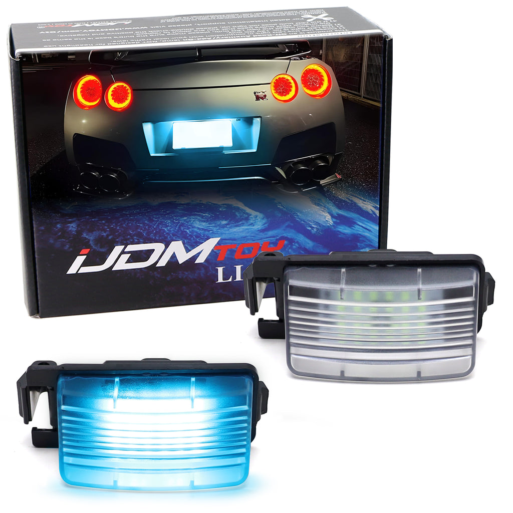 Ice Blue Full LED License Plate Lights For Nissan 350Z 370Z GTR