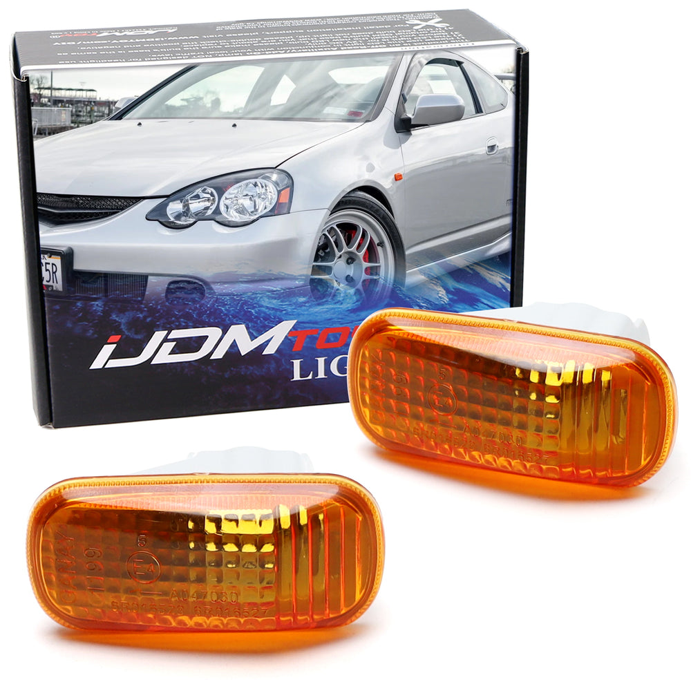 Amber Side Marker Lamp Housings For JDM Honda Accord Civic Acura Integra RSX R