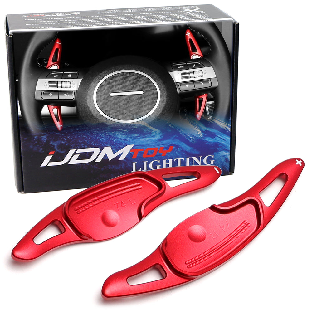Red Aluminum Larger Paddle Shifter Extensions For Hyundai 24+ Sonata Tucson Kona