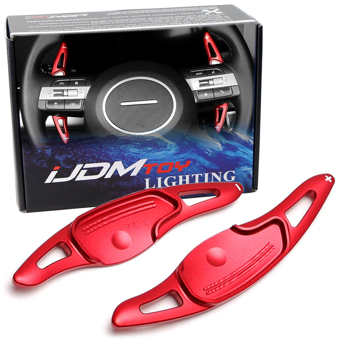 Red Aluminum Larger Paddle Shifter Extensions For Hyundai 24+ Sonata Tucson Kona