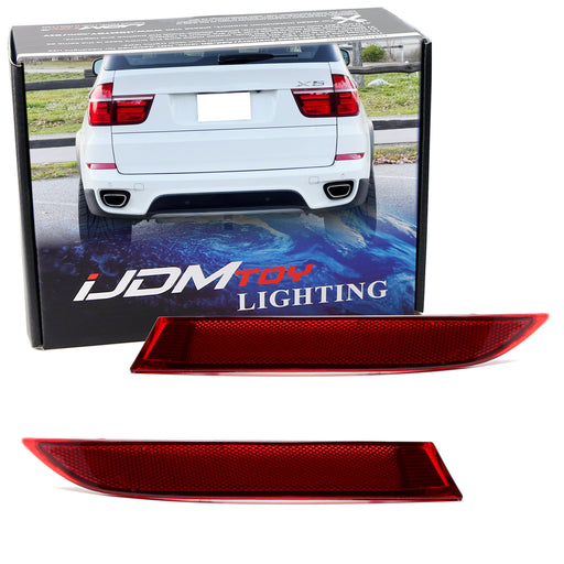 OE-Spec LH RH Red Lens Rear Bumper Reflector Replacement For BMW 2011-13 X5 LCI