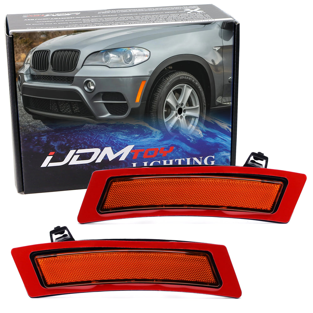 OE-Spec Amber Lens Front Bumper Side Markers For 2011-2013 BMW E70 X5 LCI Model