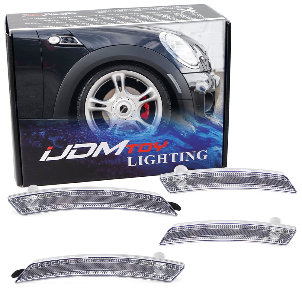 4pc Set Clear Lens Wheel Arch Side Marker Lamps For 2007-13/14 Gen2 MINI Cooper