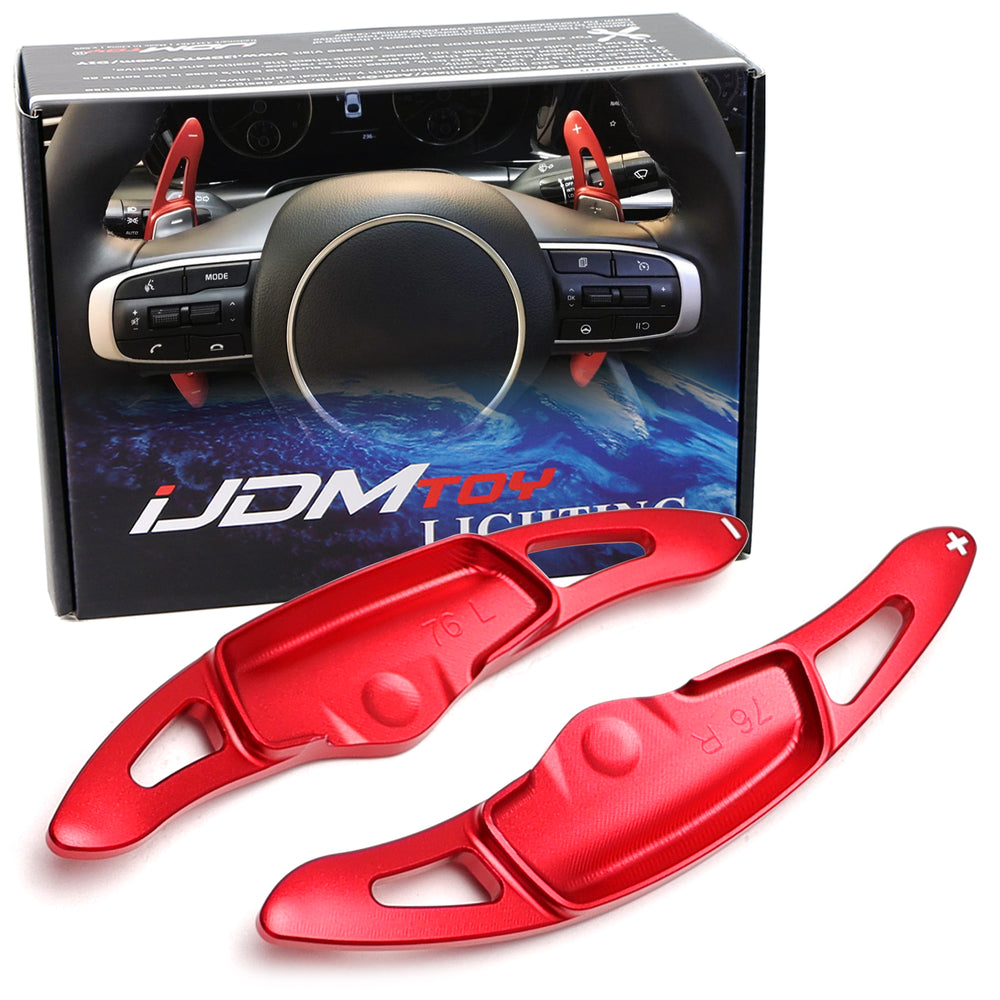 KDM GT Style Red Aluminum Larger Paddle Shifter Extensions For KIA 2021-up K5 K9