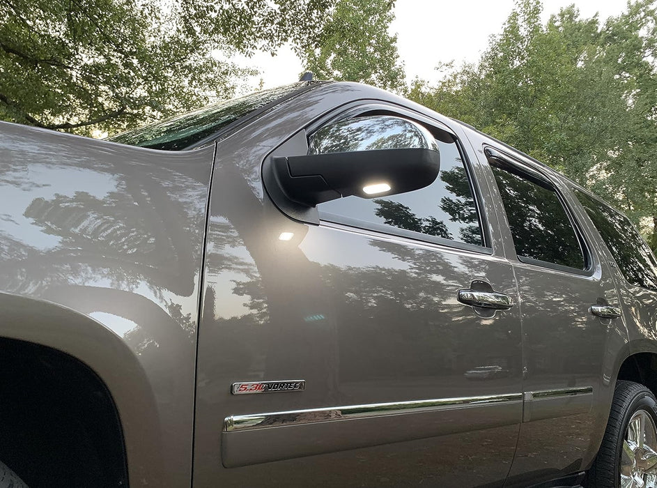 White Full LED Under Mirror Lights For 07-14 Chevy Silverado Suburban GMC Sierra