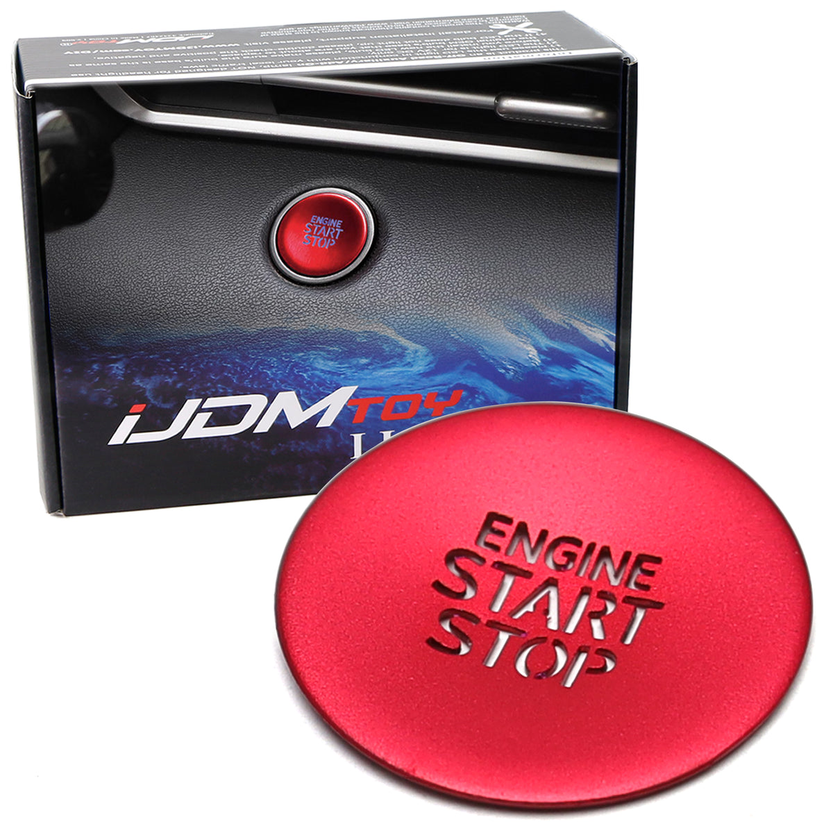 Sports Red Engine Push Start Button w/ Laser CNC Cut Letters For Hyund ...