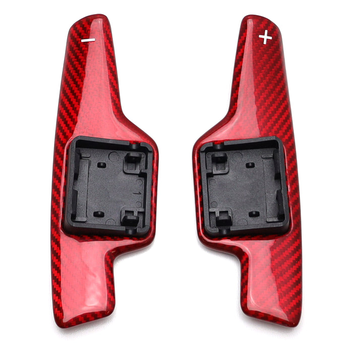 Gloss Red Real Carbon Fiber Paddle Shifter Replacements For 2020-up Corvette C8